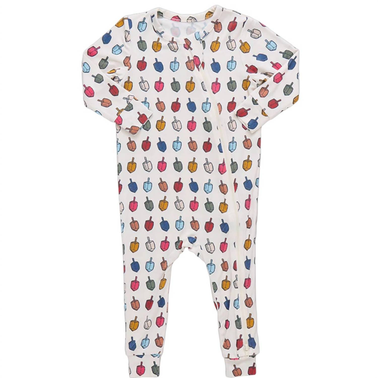 New Pink Chicken Kids Bamboo Long Sleeve Romper In Multi Dreidels